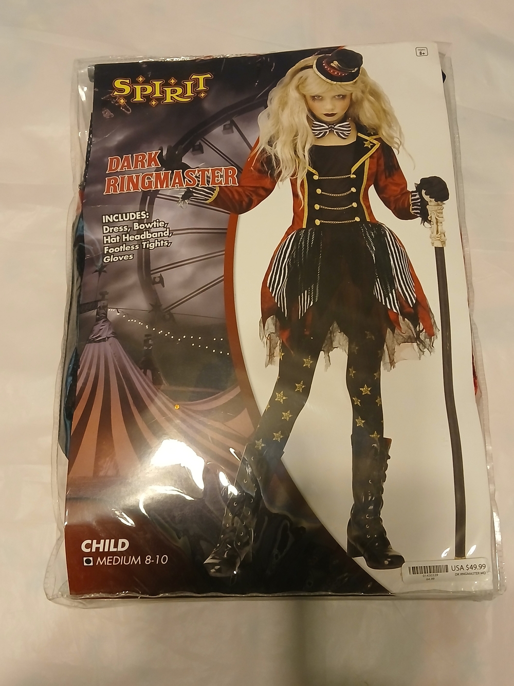 Spirit Halloween Dark Ringmaster Kids Costume - Red & Black